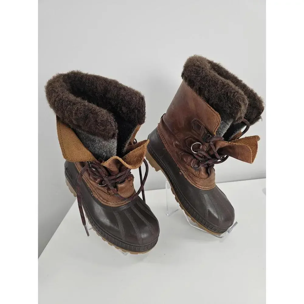 Sorel Winter Waterproof Leather and Rubber Boots with Fleece Lining